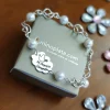 Pulsera Primera Comunión Nube De Plata De Ley Con Perlas