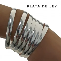 Sale Pulseras Semanario Media Caña De Plata De Ley 6Mm Y 60Mm De Diámetro (Talla S)