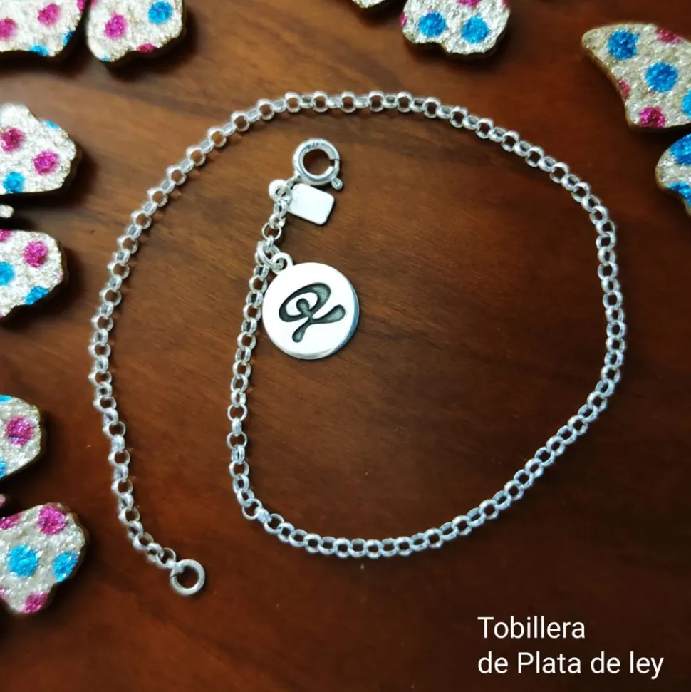 Pulsera Tobillera En Plata De Ley Con Indalo Colgante