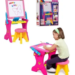 Sale Moltó Pupitre y Pizarra Infantil Magnético Rosa