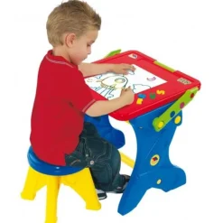 Pupitre y Pizarra Magnético Infantil Rojo y Azul