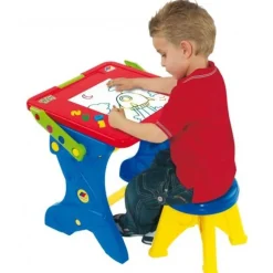 Pupitre y Pizarra Magnético Infantil Rojo y Azul