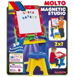 Pupitre y Pizarra Magnético Infantil Rojo y Azul
