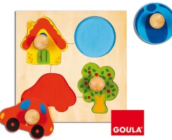 Best Diset Puzzle de colores. Casa, coche, pelota y árbol