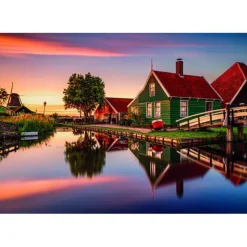 Puzzle 1500 piezas Casa Verde de Zaanse Schans Países bajos