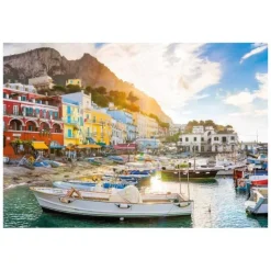 Puzzle 1500 piezas Isla Capri bahía de Nápoles en Italia -