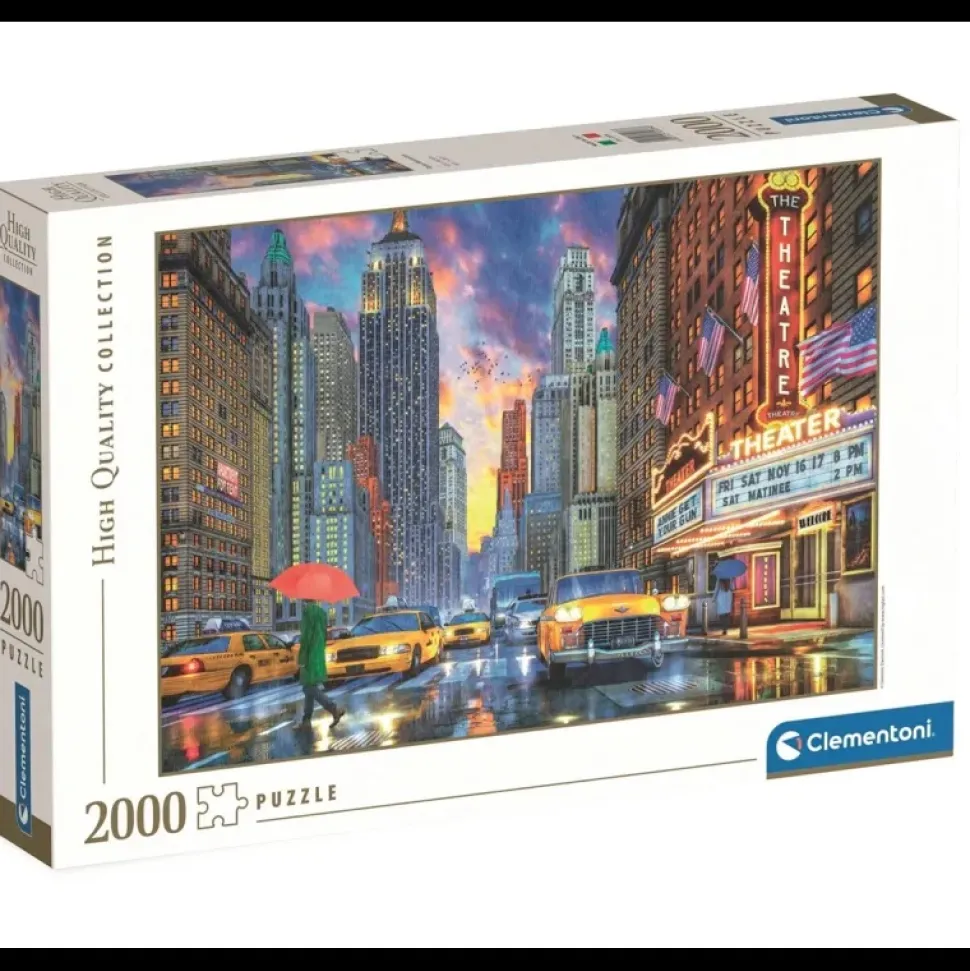 Puzzle 2000 Piezas Manhattan lluvioso - Clementoni