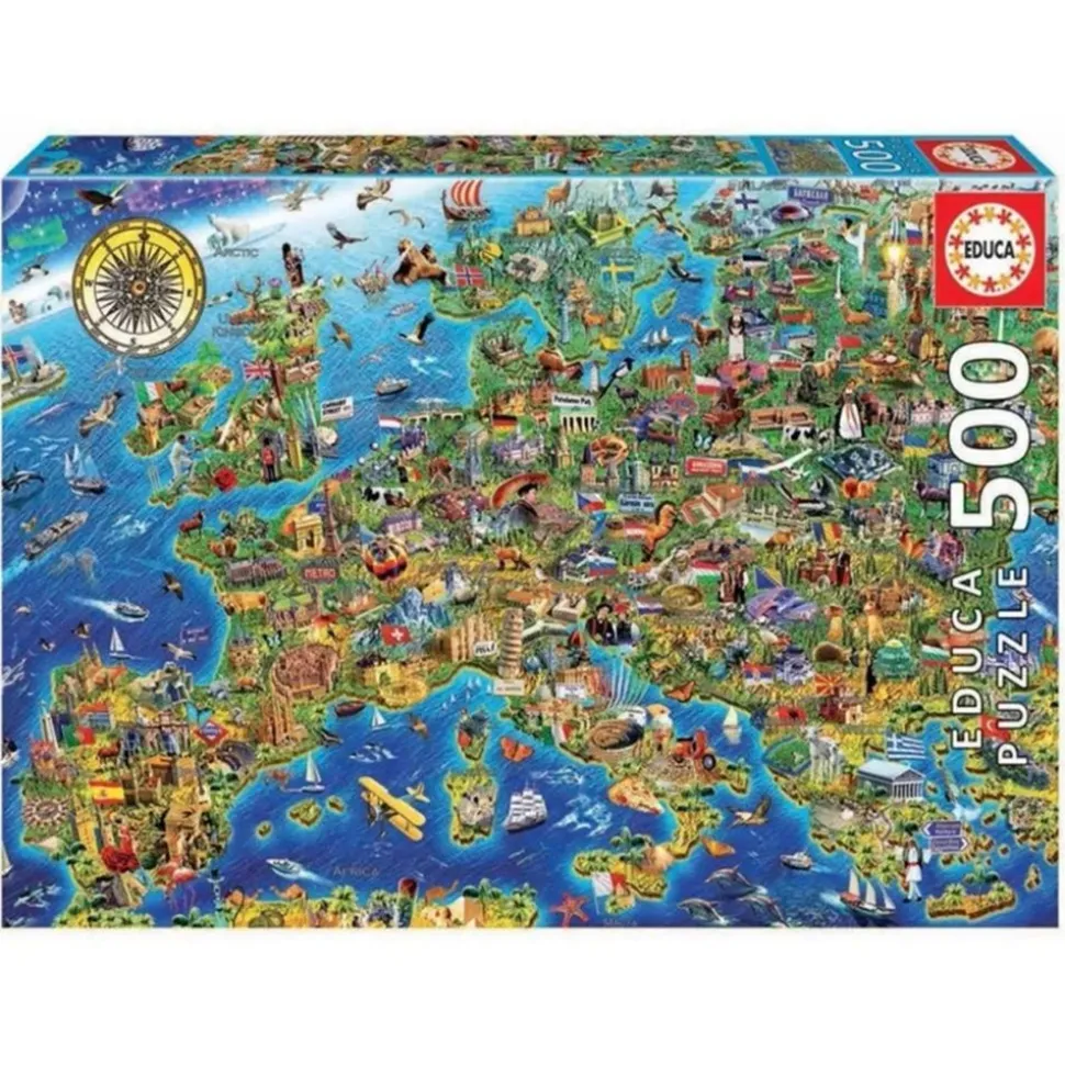 Puzzle 500 piezas Mapa de Europa - Educa