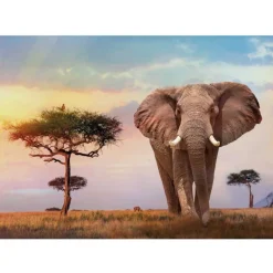 Clearance Clementoni Puzzle 500 piezas Paisaje Africano al Atardecer con Elefante