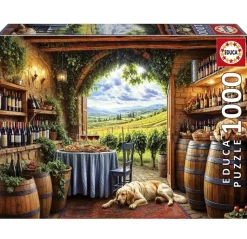 Puzzle 1000 piezas Perros en Bodega de vinos - Educa