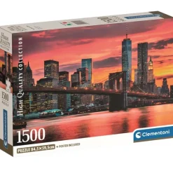 Sale Clementoni Puzzle 1500 piezas Puente de Brooklyn East River -