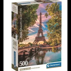 Puzzle 500 piezas Torre Eiffel y Puente Piedra Paris - Clementoni