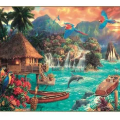 Puzzle 2000 Piezas Vida en la Isla pacifico -