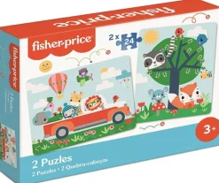 Puzzles progresivos de animalitos fisher-price 2 x 24