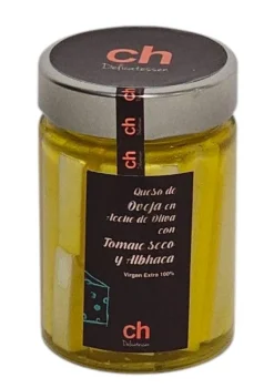 Sale Casa Hermo Delicatessen Queso de oveja en aceite de oliva con tomate seco y albahaca - 220 g