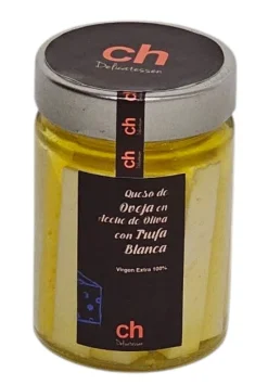 Queso de oveja en aceite de oliva con trufa blanca