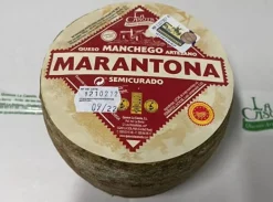 Online Ibéricos a Domicilio Gourmet Queso Marantona La Casota Semicurado, ​Queso Artesano Manchego de La Solana – CIUDAD REAL D.O. La Mancha - Pieza 1 k