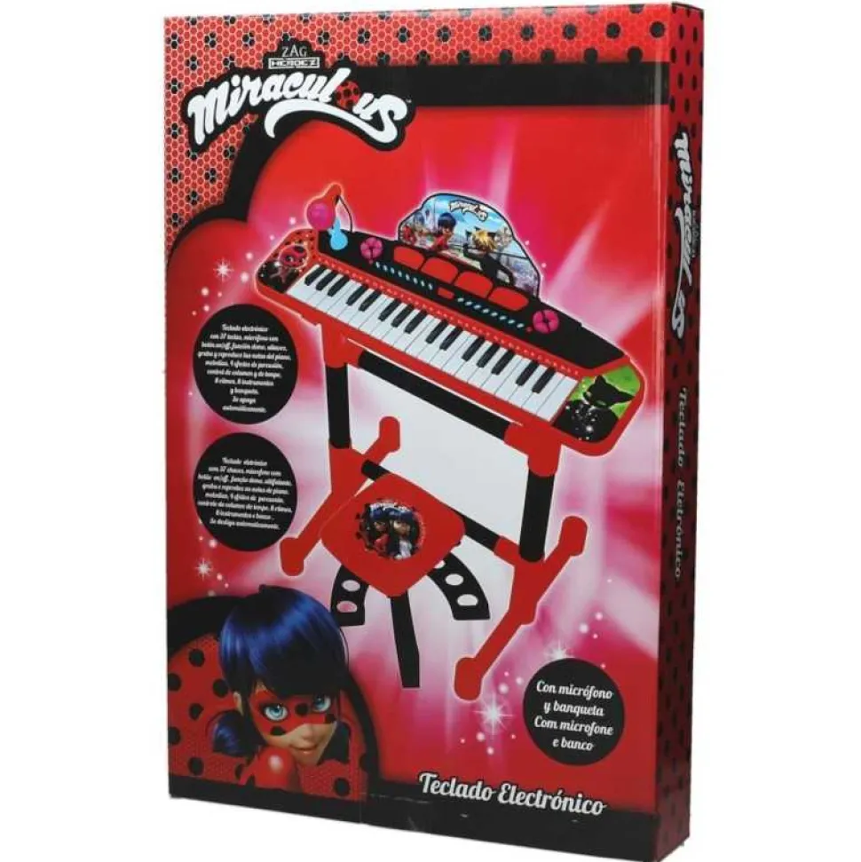 Órgano Musical con Pie y Banqueta de Ladybug