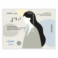 Clearance Sello Articulo 49 Constitución Española, personas con discapacidad | Serie Valores Civicos | Hoja Bloque