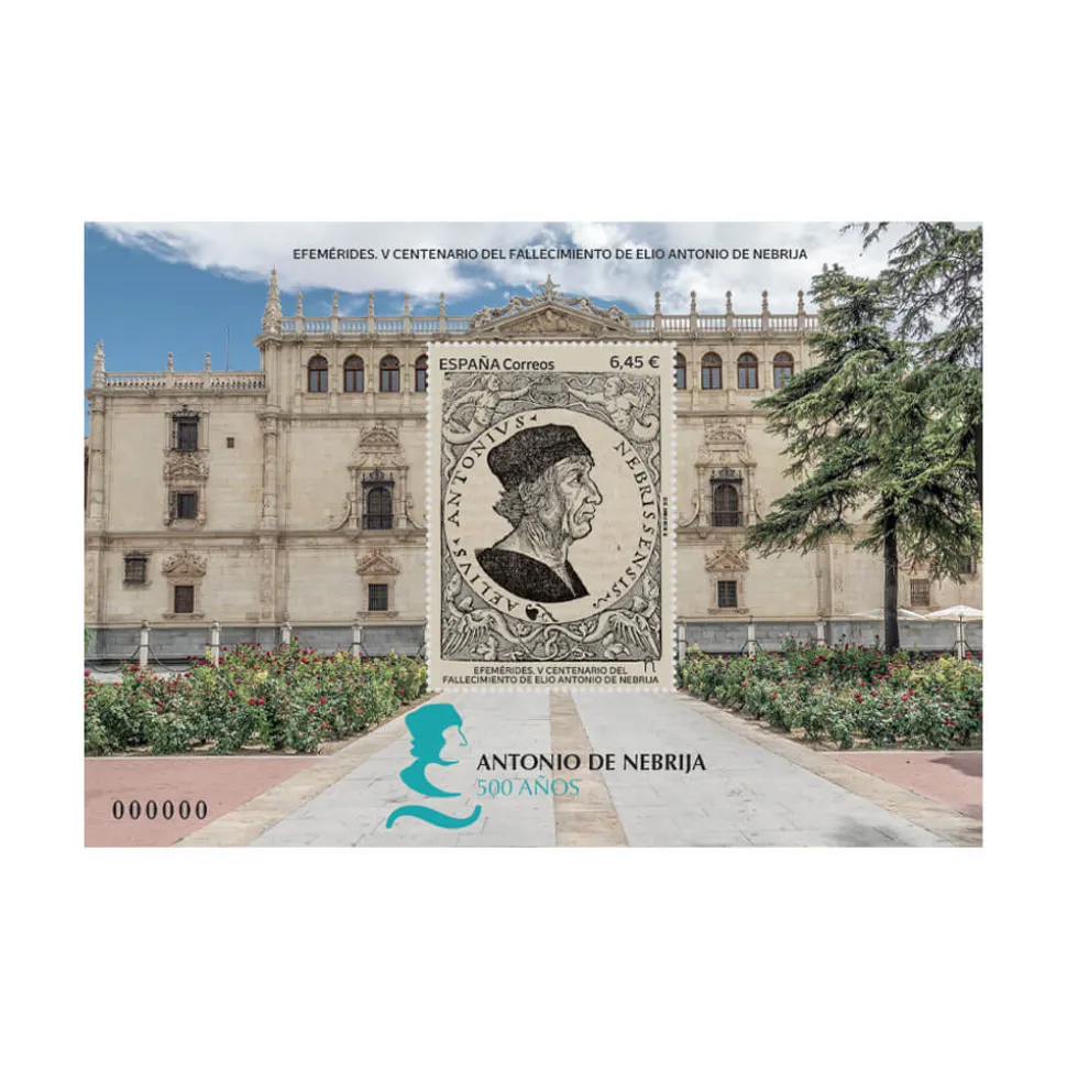 Sello Centenario Antonio de Nebrija (hoja bloque)