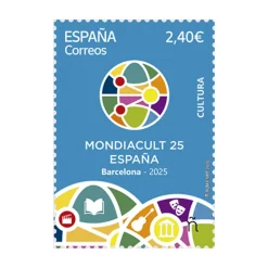 Sello Conferencia Mondiacult 2025. Barcelona | Serie Cultura | Pack de 2