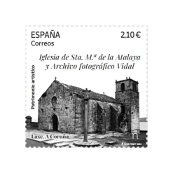 Sello Iglesia de Sta. Mª de la Atalaya y Archivo fotográfico Vidal. Laxe. A Coruña | Patrimonio artístico