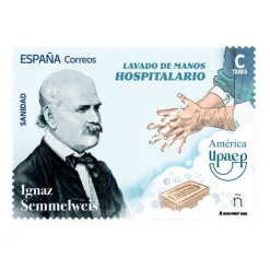 Sello Lavado de manos hospitalario | Ignaz Semmelweis | Serie Sanidad | Tarifa C I Pack de 4
