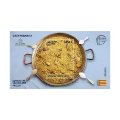 Online Sello Paella. Comunitat Valenciana | Gastronomía: España en 19 platos 2022 | Hoja bloque