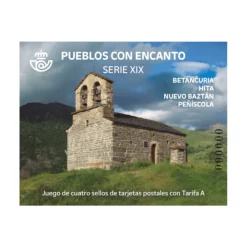 New Sello Pueblos con Encanto 2024 | Serie XIX | Betancuria, Hita, Nuevo Batzán y Peñíscola | Hoja bloque