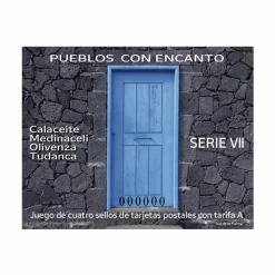 Sello Pueblos con Encanto 2022 | Serie VII | Calaceite, Medinaceli, Olivenza y Tudanca | Hoja Bloque