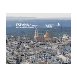 Sello Pueblos con Encanto 2022 | Serie VII | Calaceite, Medinaceli, Olivenza y Tudanca | Hoja Bloque