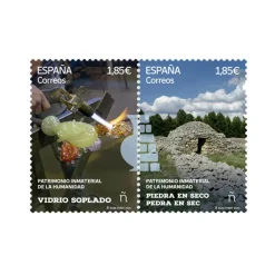 Online Sellos Vidrio soplado y Piedra en seco | Serie Patrimonio Inmaterial de la Humanidad