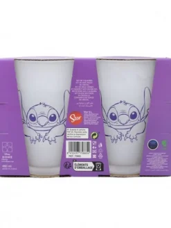 Discount Stor Set de 2 Vasos de Agua Vidrio Stitch de 490ml