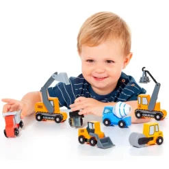Best Moltó Set de Vehículos de Construcción de Madera para Niños - Molto