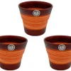 Set 3 Macetas de barro - 17x17x14 cm - Araña-Nogal