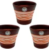 Set 3 Macetas de barro - 17x17x14 cm - Hilo-Nogal