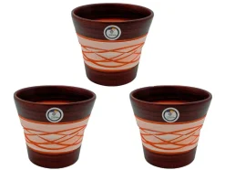 Set 3 Macetas de barro - 17x17x14 cm - Hilo-Nogal