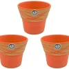Set 3 Macetas de barro - 17x17x14 cm - Rústica-Hilo