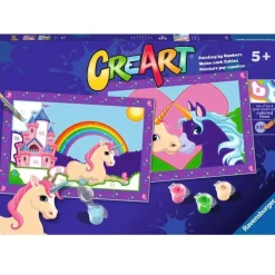Set Pintar por números de Unicornios CreArt - Ravensburger