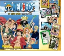 Hot PANINI 25 sobres One Piece 2023 El Nuevo Mundo 4 cromos y 1 carta por sobre