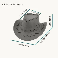 Sombrero Azul con Bandana Disfraz Vaquero Oeste