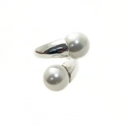 Sortija Perlas De 12 Mm. Y Plata De Ley