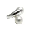 New Sortija Perlas De 12 Mm. Y Plata De Ley
