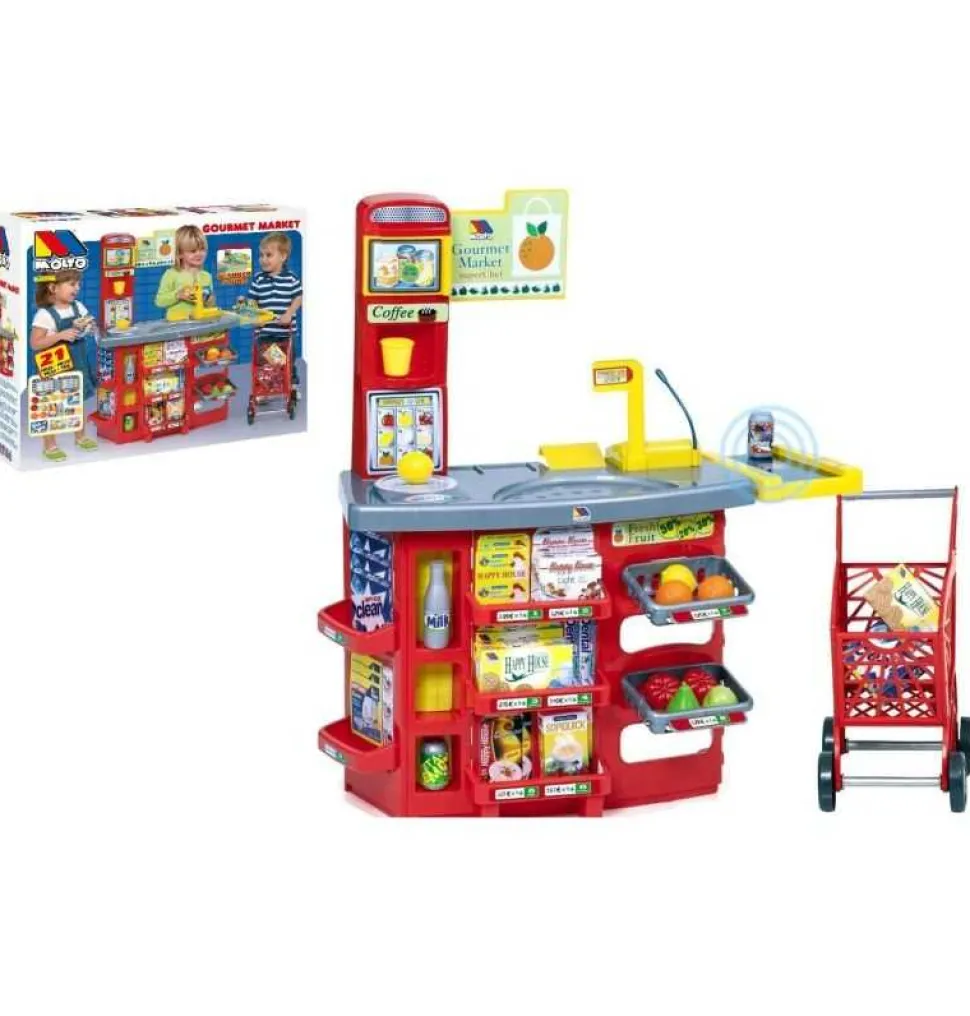 Supermercado Infantil con Carrito Rojo
