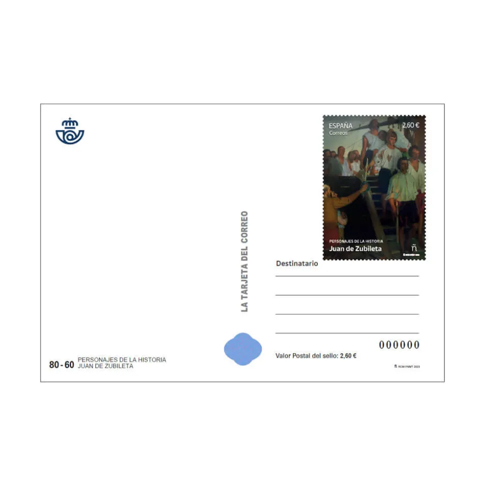 Tarjeta postal prefranqueada Mural El amor nuevo. Jorge Gay | Los Amantes de Teruel
