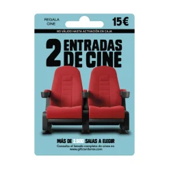 Tarjeta regalo para 2 entradas de cine