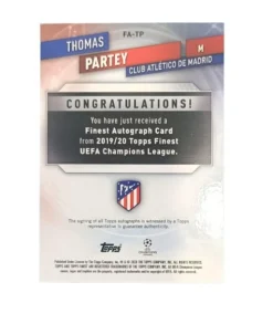 Clearance Topps Thomas Partey Autógrafo Original Finest Uefa Champions League 2019 2020