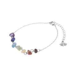Discount Creatulote Tobillera de minerales de los 7 chakras con cierre regulable