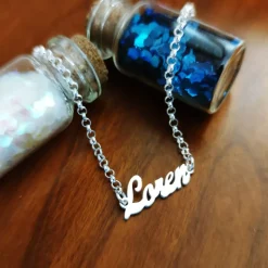 Tobillera De Plata Personalizada Con Nombre