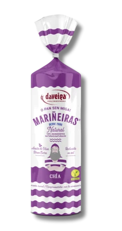 Clearance Daveiga, Mariñeiras Tostas de pan naturales con semillas de Lino - Pack 10 x 200g